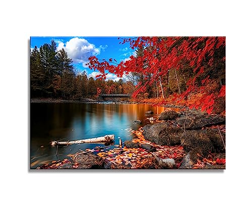 DZL Art S72681 Canvas Wall Art Canvas Artwork Lake Mountain