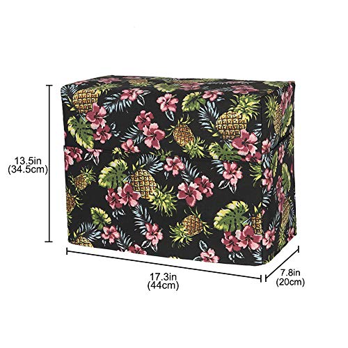 Sewing Machine Case Cover, Quilted Sewing Machine Dust Cover with Pockets for Extra Accessories Fits Most Standard Brother Singer Machines, Sewing Storage Case Keep Clean and Safe (Tropical Pineapple) - Thumbnail 3