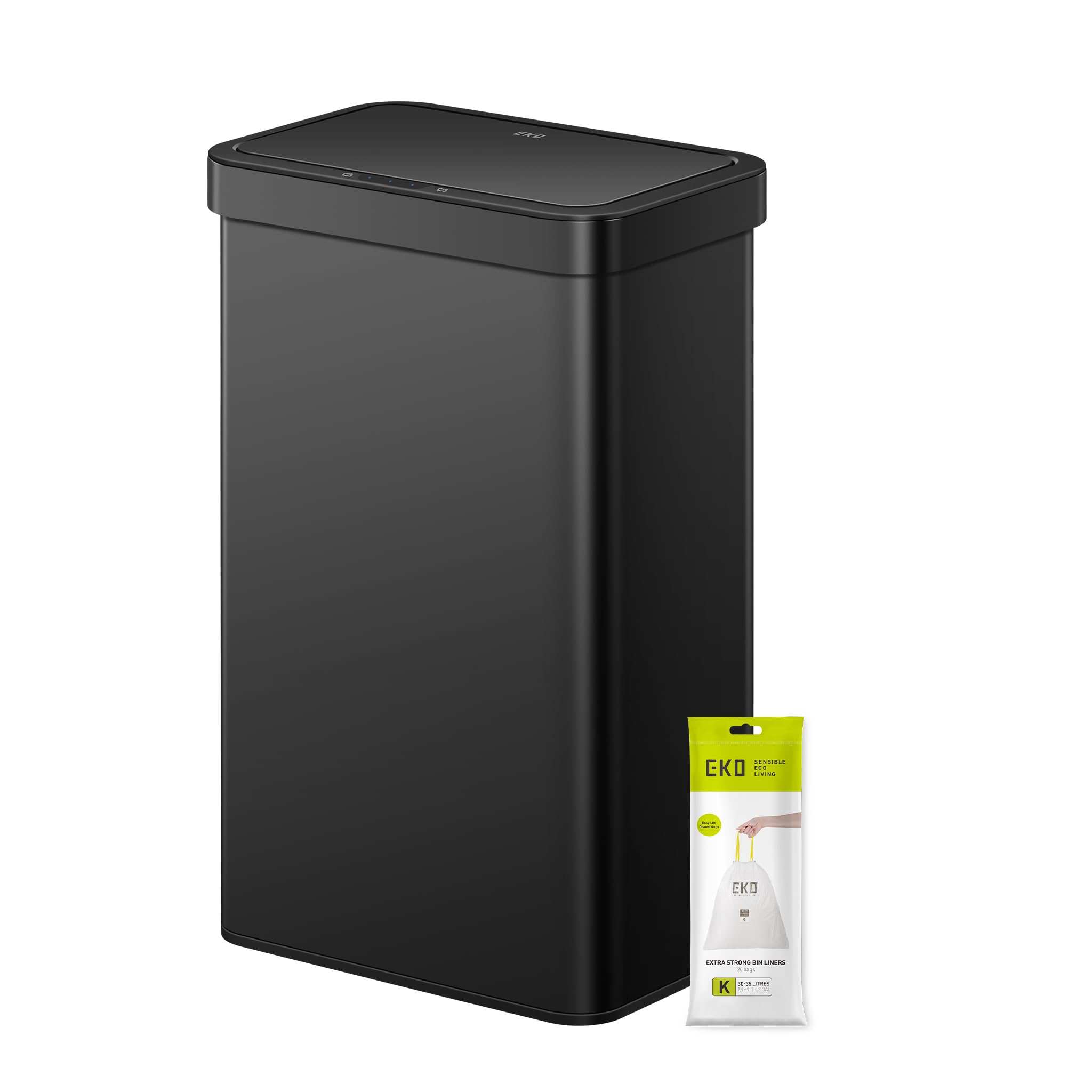 B&Q -  Econova Sensor Bin 35L+35L Matt Black