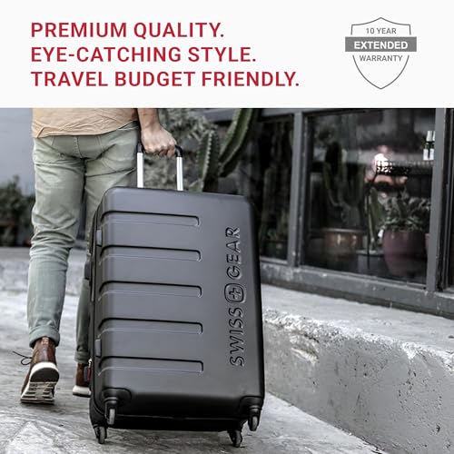 SwissGear 7366 Signature Hardside Expandable Luggage with Spinner Wheels, TSA Lock, Cup-Holder, Black, 3-Piece Set (19/23/27) by SwissGear - Image 3