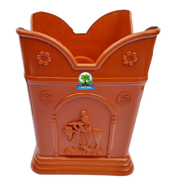 CooPany ® Plastic Tulsi Pot/Plastic Thulasi Maadam 14.5 X14.5X19 cm Mediem Size