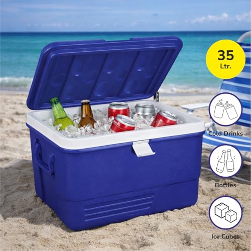 Image of Aristo Insulated Chiller Ice Box | Standard Size for Travel Party Bar Ice Cubes | Cold Drinks | Medical Purpose | 35 Litre, Color May Vary