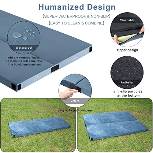 Cuietuee Memory Foam Camping Mattress Pad, Gel-Infused Sleeping Pad, [75"X30"X2.8"] Sleeping Mat, Roll Up Floor Mattress Guest Bed Tent Mattress/Cot Pad With Waterproof Cover Travel Bag #TOP1