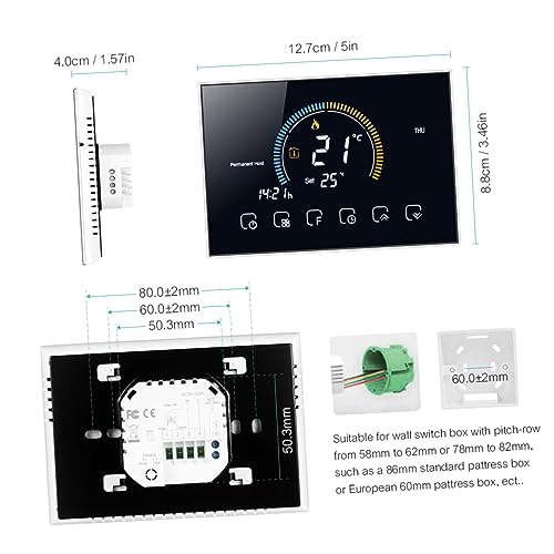 Thermostat numérique boîtier IP20 Hemobllo à programmation horaire pour contrôle de chauffage