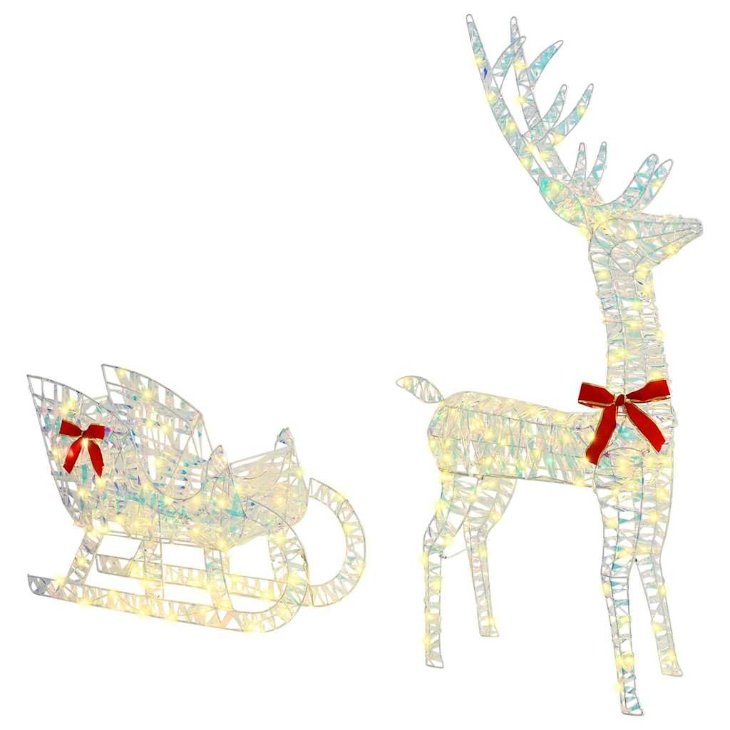 Festnight Beleuchtet Außen Led Rentier mit Schlitten 200 Led Weihnachtsfiguren Weihnachtsdeko Outdoor Figuren Garten Weihnachtsbeleuchtung Weihnachten Deko Warmweiß