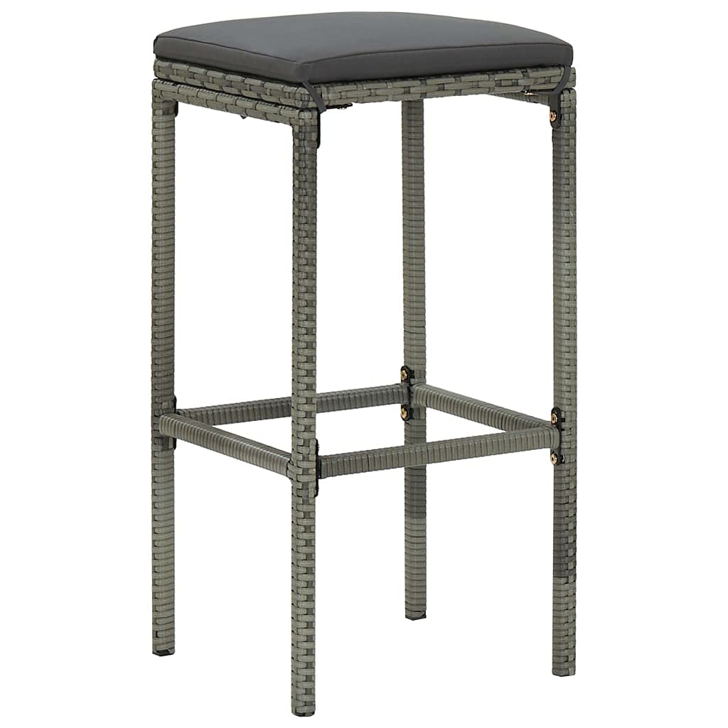 Juego de muebles de jardín con cojines (7 piezas), color gris