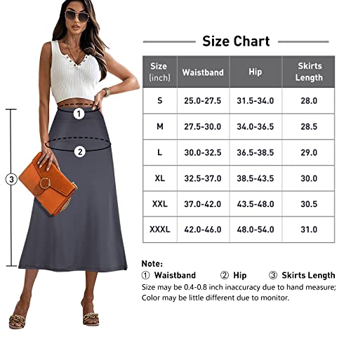 Czrlhyt Skorts For Women Athletic Skirts Modest Knee Length Skirts Midi Skirt Grey Xl #TOP5