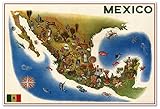 Antiguos Maps - Mapa Pictorico de Mexico - Pictoral Map of Mexico by Luis Covarrubias Circa 1960 -...
