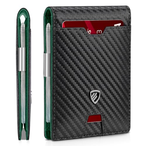 Image of RUNBOX Mens Slim Wallet with Money Clip RFID Blocking Bifold Credit Card Holder for Men with Gift Box