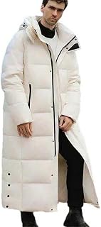 Chaqueta de plumón unisex con capucha larga sobre la rodilla, informal, a prueba de color, para hombre