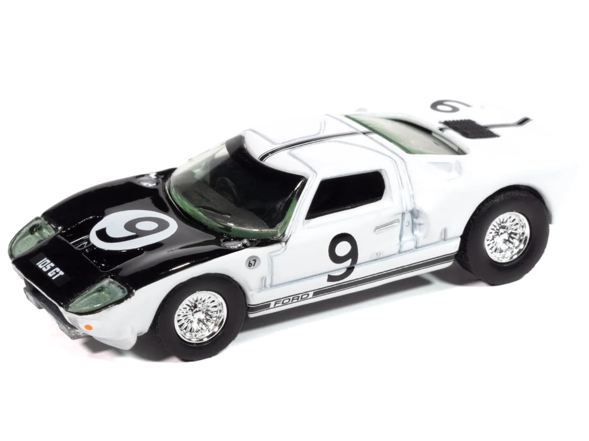 Amazon.com: 1964 GT40#9 White with Black Hood and Stripes Vintage