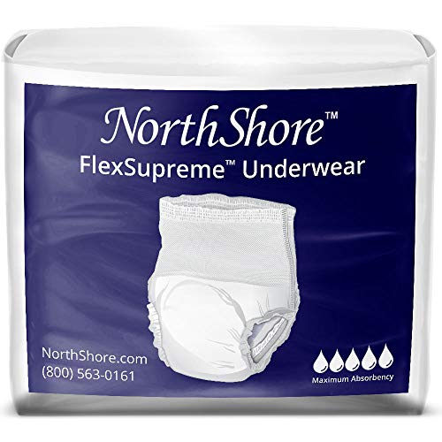 NorthShore FlexSupreme Pull-On Incontinence Underwear for Men and Women, Medium, Pack/16