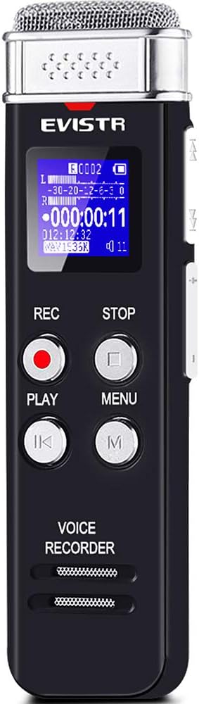 EVISTR 8GB Digital Voice Recorder Voice Activated Recorder with Playback - Upgraded Small Tape Recorder for Lectures, Meetings, Interviews, Mini Audio Recorder USB Charge, MP3