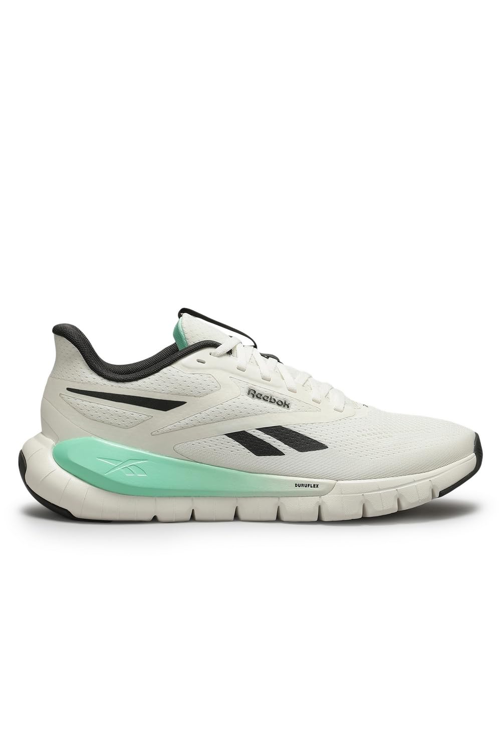 Reebok Unisex Flex Trainer Trainers, Chalk/Grey6/Atomic Aqua, 44.5 EU