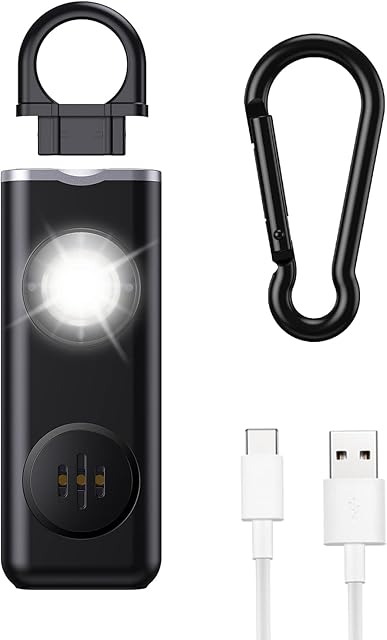 Ankilo Personal Alarm Keychain for Women Safety - Loud 130 dB Siren with Strobe Light and Carabiner - Helps Women, Children, Men, Seniors, Elderly Emergency Call