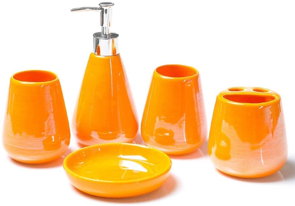 Dozownik mydła w łazience 5-częściowy Zestaw Akcesoriów Łazienkowych O Perłowym Wyglądzie Zestaw Do Kąpieli, Ceramiczny Zestaw Do Kąpieli Z Dozownikiem Mydła W Płynie Itp, Wielokolorowa Butelka Z Pom