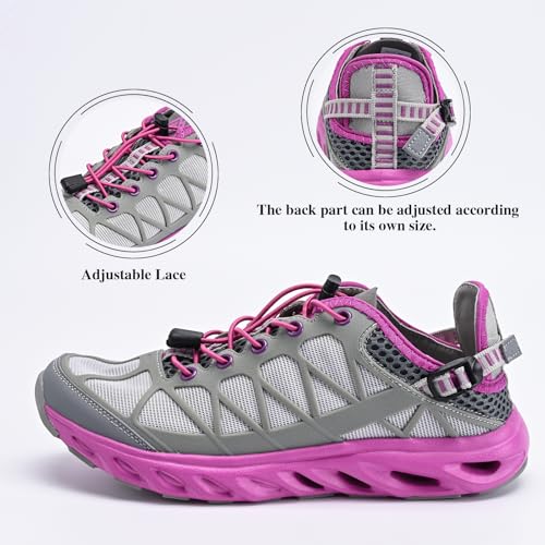 Queday Men's Women's Amphibious Water Shoes Closed Toe Hiking Sandals Summer Outdoor Water Sandal Non-Slip River Shoes Quick Drying2