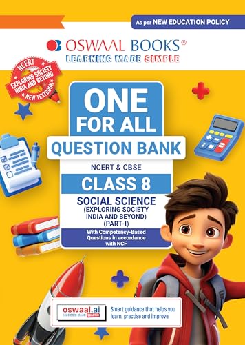 Image of Oswaal CBSE One for All Class 8 Social Science (Exploring Society: India and Beyond) Part 1 | 2026-27 Exam | As Per NCERT & CBSE Syllabus, Question Bank, Revision Notes, Maps & Competency Based
