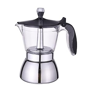 Elegantes cafeteras con tapa transparente hechas de acero inoxidable resistente producidas para amantes y baristas en casa