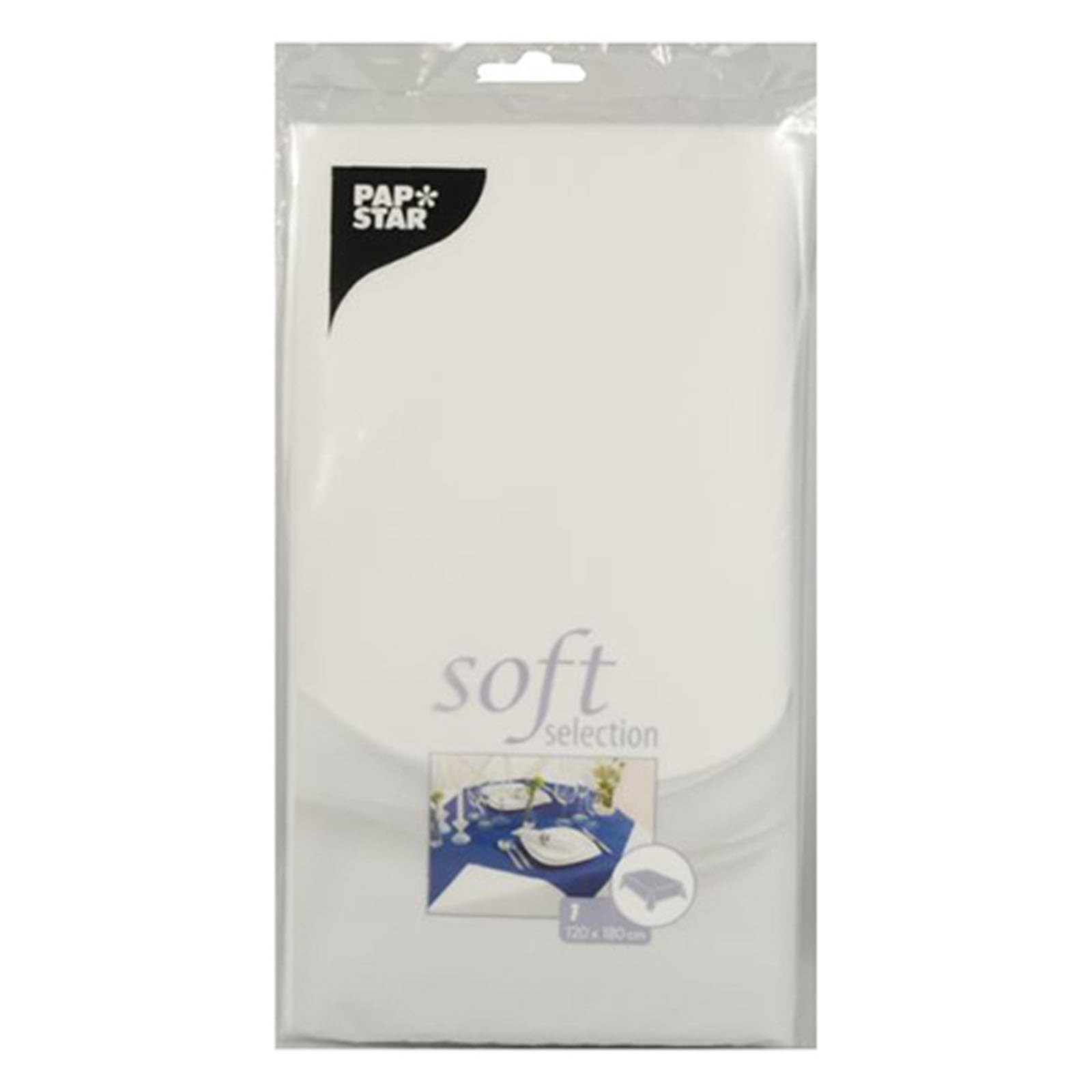 Papstar 10 DE Nappe Table Aspect Tissu Non-tissé Blanc 120 cm x 180 cm (82306)