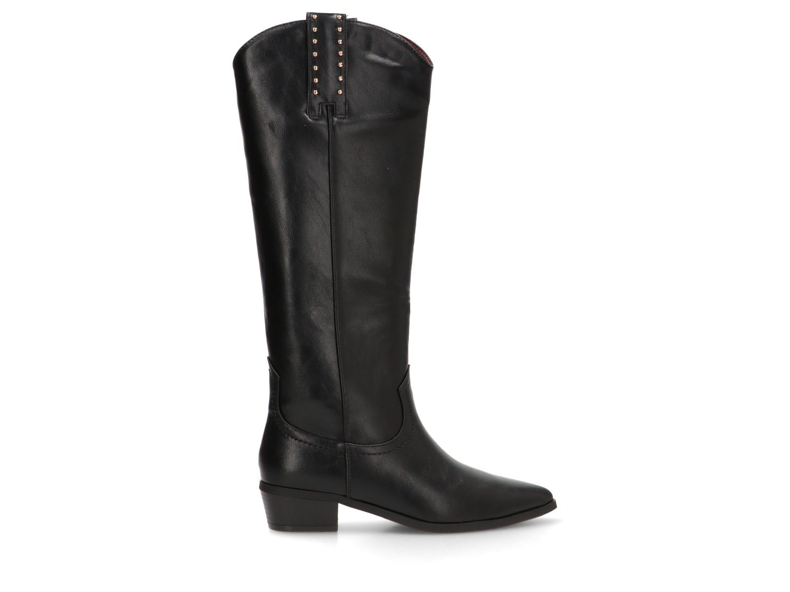 Etika Botines Camperos de Tacón Bajo para Mujer, Bota Estilo Cowboy con Tachuelas y Tacón Cubano de 4cm, Cierre con Cremallera, Modelo 110551