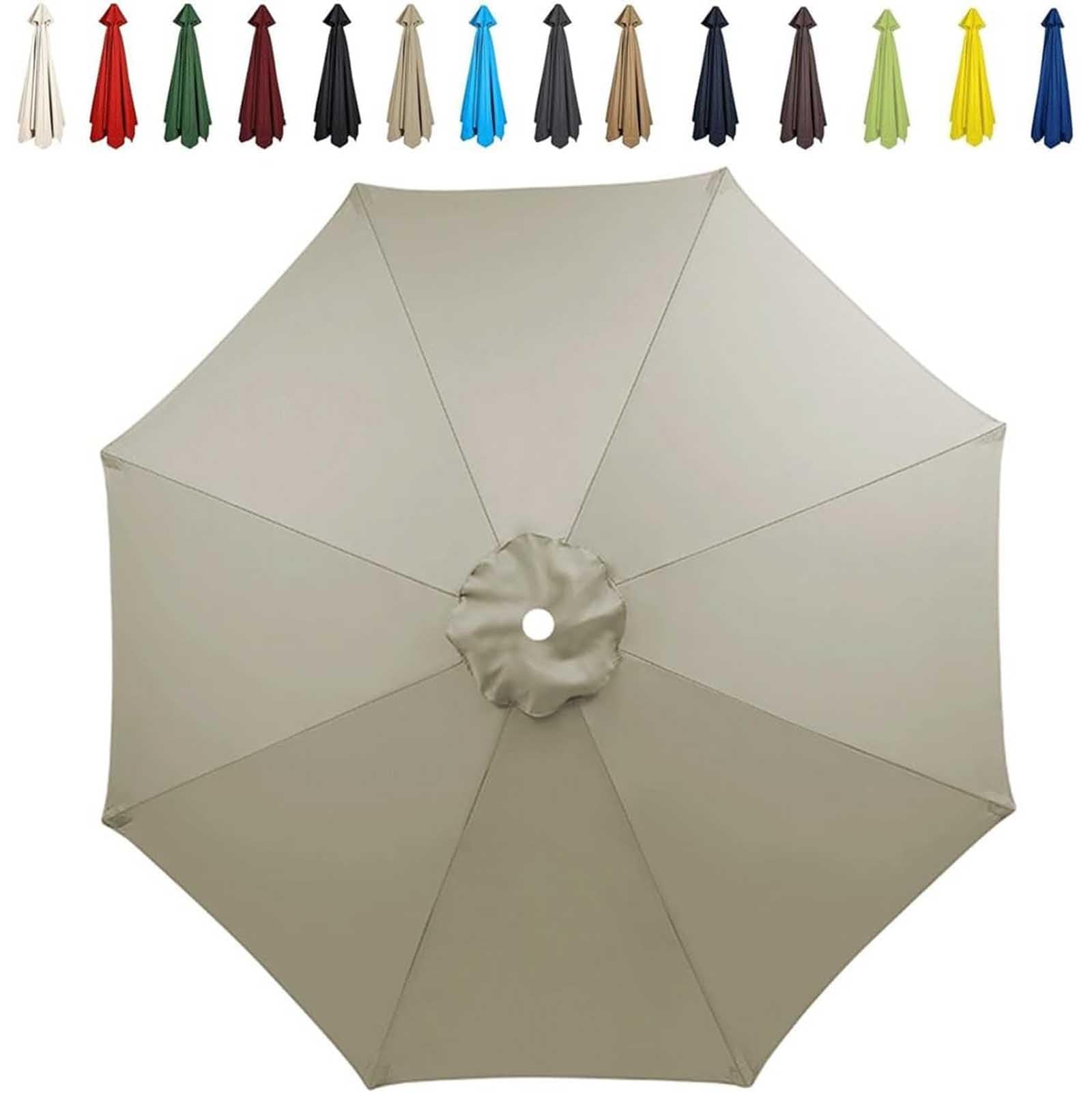 Replacement Fabric Garden Parasol Canopy Cover Polyester Parasol Canopy For 6 Arms 8 Arms Sun Umbrella Replacement Cloth Water Resistant UV Protection Canopy Only,Top Color,300cm (6Rib)