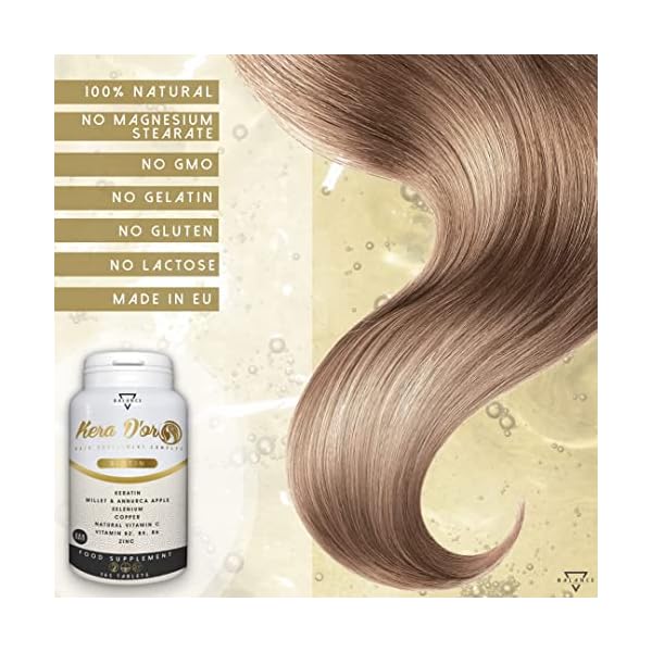 KERA D’OR® – 365 TABLETTEN (12 Monate) | Biotin | Biotin Haare | Haut Haare Nägel | 10 Wirkstoffe: Biotin, Keratin, Zink… – Bild 8