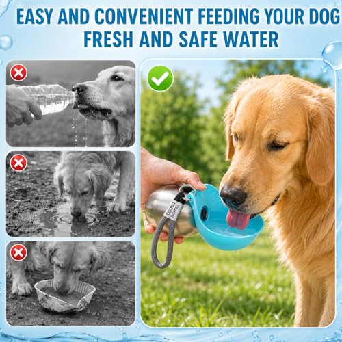 Generic 2-in-1 Stainless Steel Dog Water Bottle 10oz — view 6