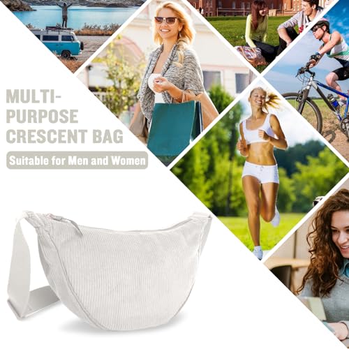 Image of Nylon Crescent Crossbody Bag for Women Purses Trendy Men,Small Travel Sling Bag Hobo