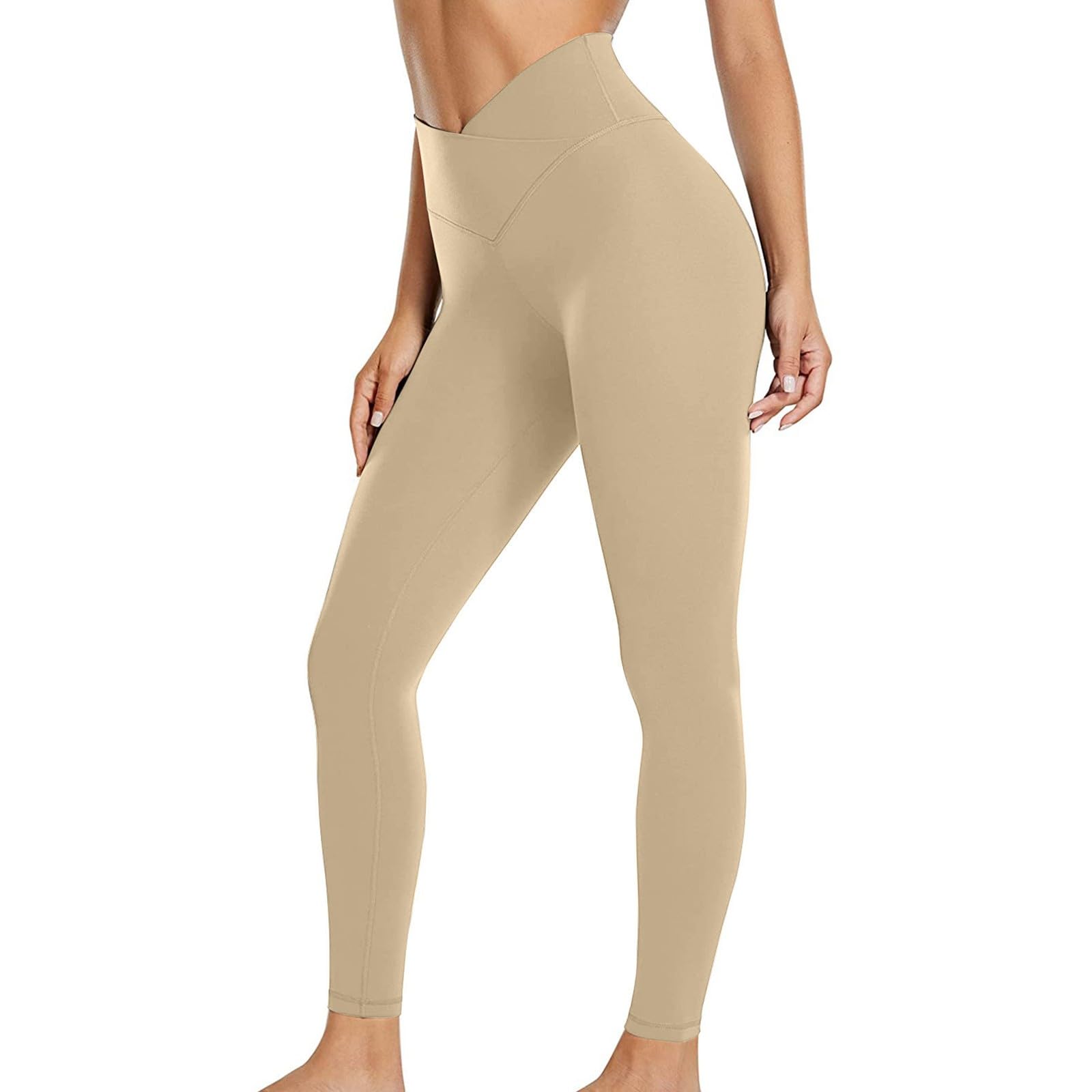 Genérico Pantalones de Yoga para Mujer de 7/8 de Longitud Que reafirman la Cadera, Monocolor, Pantalones de Yoga con Cintura Alta, Entrenamiento, Pantalones Deportivos, Pantalones de Yoga, Pantalones