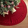 Limbridge knitted christmas tree skirt 48 inches wine red tree skirt chunky cable knit thick rustic christmas tree decorations farmhouse christmas decor xmas holiday home party decorations  urban country home decor