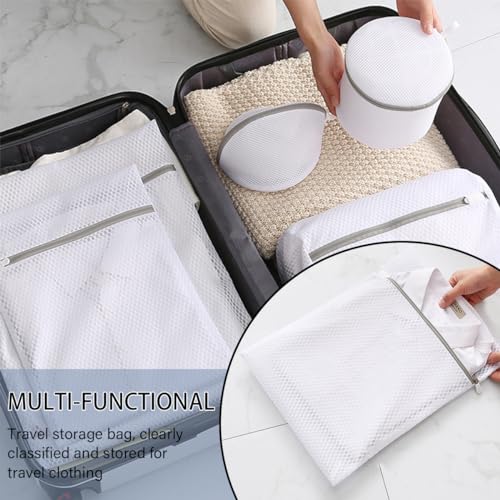 Sac à linge pour machine réutilisable lot de 7 sacs solides en maille filet