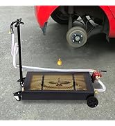 LOHISHILO Oil Drain Pan 15 Gallon Oil Drain Tank with 7.2 Ft Hose, Oil Drain Cart with Low Profil...
