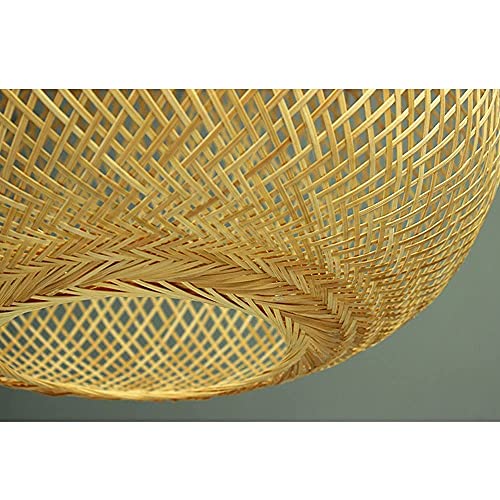Lámpara de bambú retro con diseño de linterna circular artesanal 7