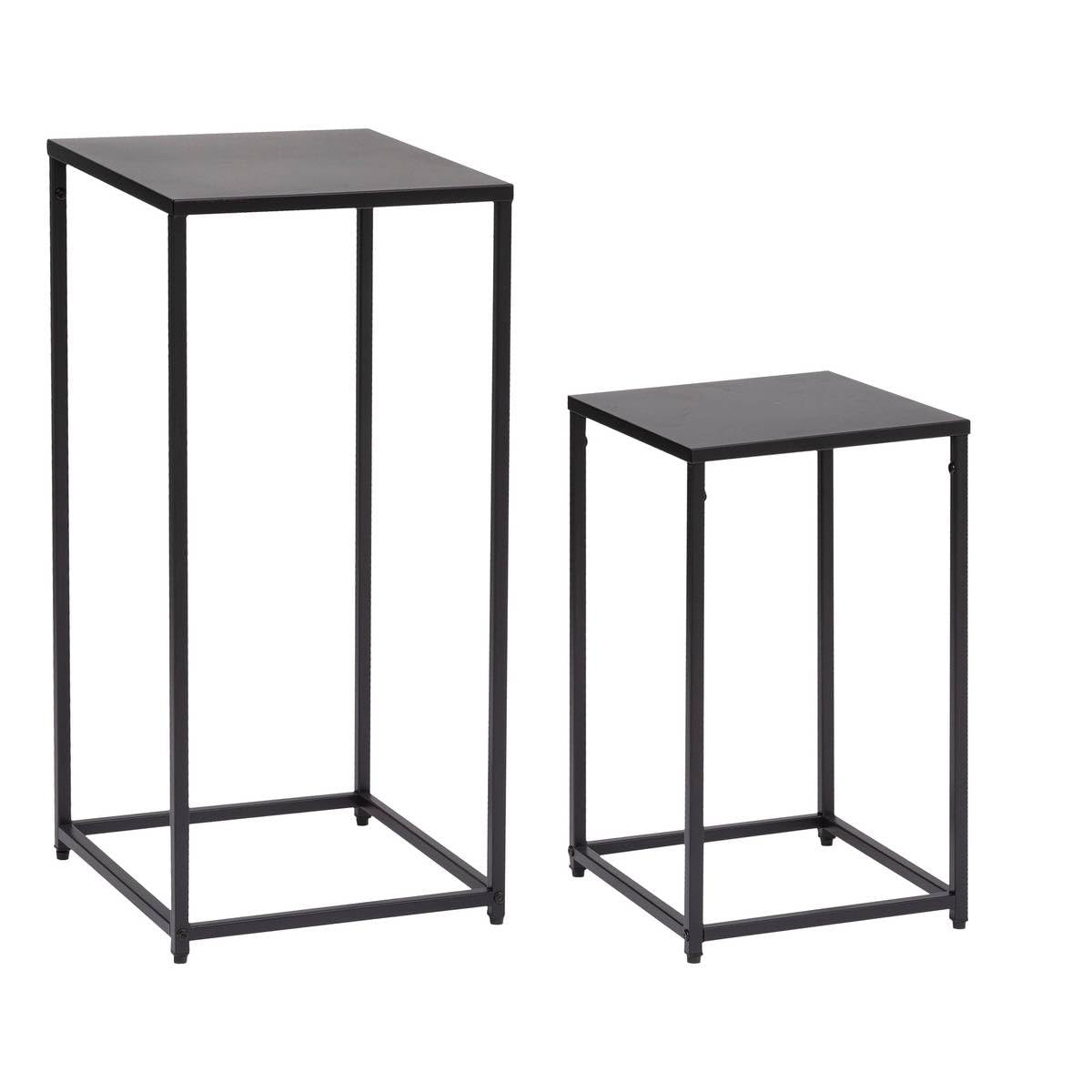 Atmosphera - Juego de 2 mesas Nido Gota, Metal Negro, Altura 74 cm - para salón, Dormitorio y Mesa Auxiliar