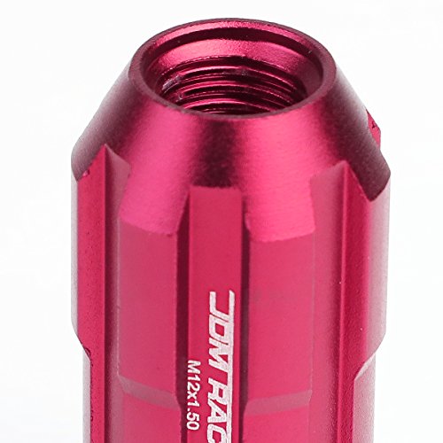 Image of DNA MOTORING LN-ZTL-9025-15-PK 20Pcs M12 x 1.5 Open End Style Wheel Lug Nuts w /Deep Drive Extension Adapter, 24mm OD /50mm H, Pink