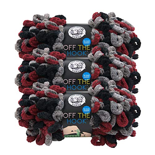 Image of Lion Brand Yarn, Off The Hook Loop Yarn, Dark & Stormy, Multicolor, 3 Pack | Jumbo Finger Knitting & Crochet Craft Fiber for Beginners, Kids, Classrooms, Create Blankets, Pillows, Stuffed Animals