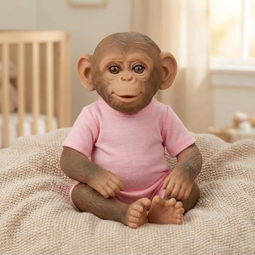 Muñeca Reborn Mono 50cm Cuerpo Completo Vinilo Suave miniatura 2