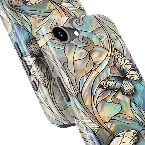 Image of Goodon for iPhone 16e Case Cute - Wireless Charging Compatible - Dual-Layer Hard Shell + Silicone Cover - Protective Phone Case with Trendy Designs for Women - Butterflies Blue Gold | Dual-Layer Hard Shell + Silicone, Slim Fit Protective Phone Cover with Wildflower Designs for Women Girls