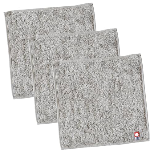ブルーム 今治タオル 認定 ハンカチ 3枚セット with タオルハンカチ ハンドタオル 20×20cm 小さめ コンパクト シンプル 綿100％ 日本製 (スペースグレー)(ポスト投函)（Amazon）
