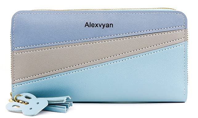 alexvyan Blue Women Purse Wallet Female Clutch Bag Women/Ladies/Girls Wallets Long Purses Card Holder Phone Pocket 3 Color Line Organizer-picture-18