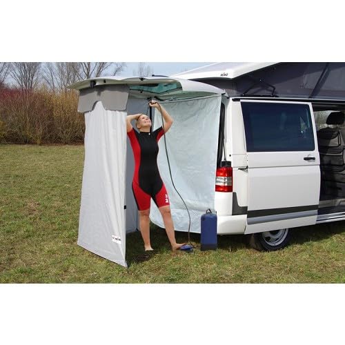 Paroi/rideau pare-douche pour fourgons et vans avec hayon