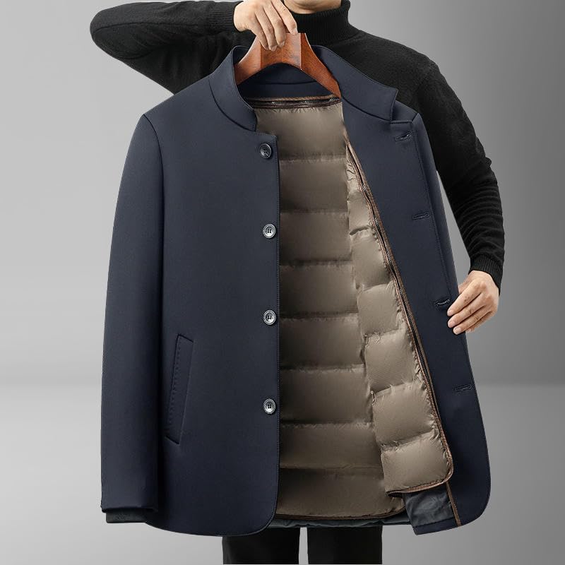 Chaqueta de plumón de alta densidad para hombre con acabados de invierno 6