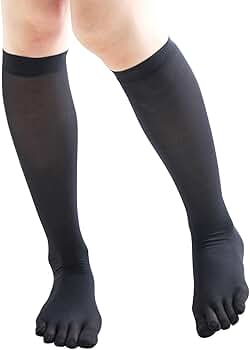 Amazon | [ニッセン] ストッキング・タイツ 5本指ハイソックス丈