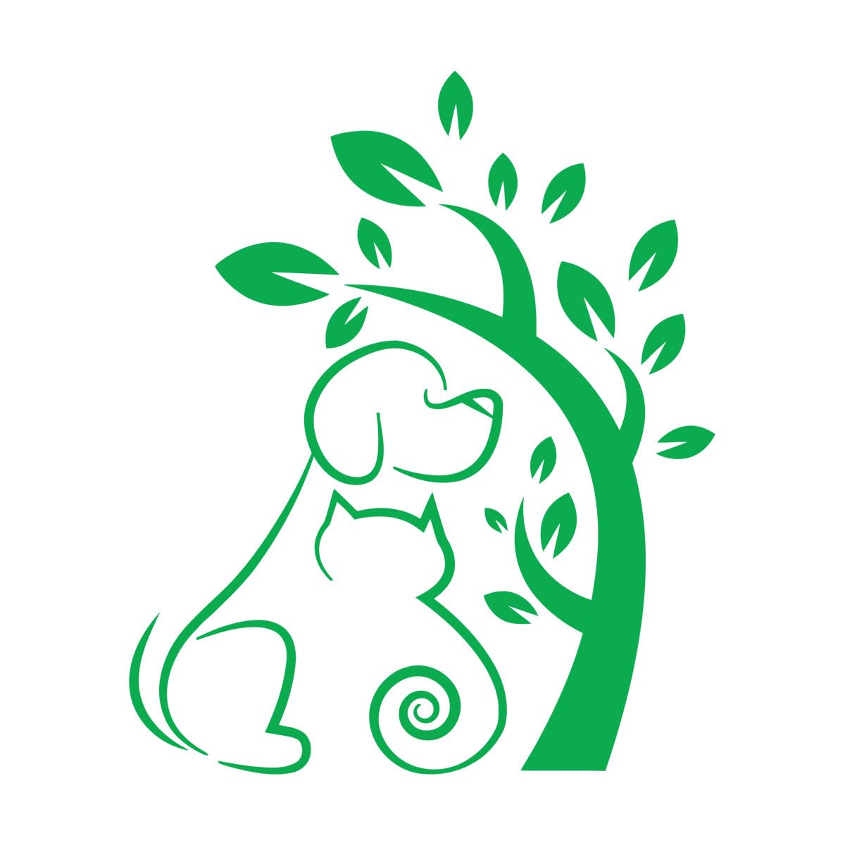 Mural and Wall Vinyl Decal Pet Animal Veterinary Nursery Tree Cat Dog 54x67.2cm It Won't Fall Off Large Green