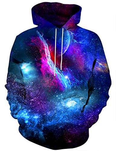 Hgvoetty 3D Graphic Hoodies for Men Women Unisex Space hooded Sweater hoodies Realistic Print Cool Sweatshirts Jackets with Pocket XXL