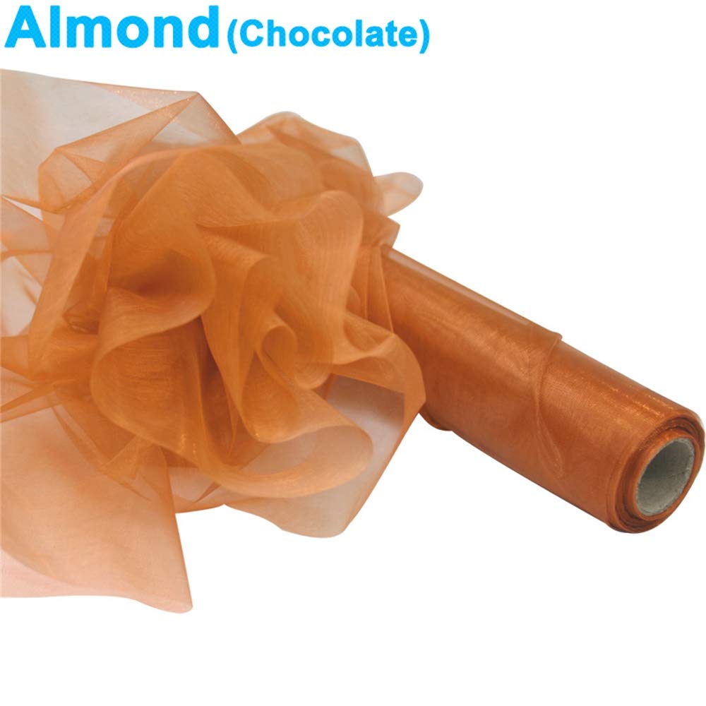 Time to Sparkle 26M x 29cm Sheer Organza Roll Sash Fabric Table Runner Sashes Chair Cover Bows Swags Wedding Party - Almond - Image 4