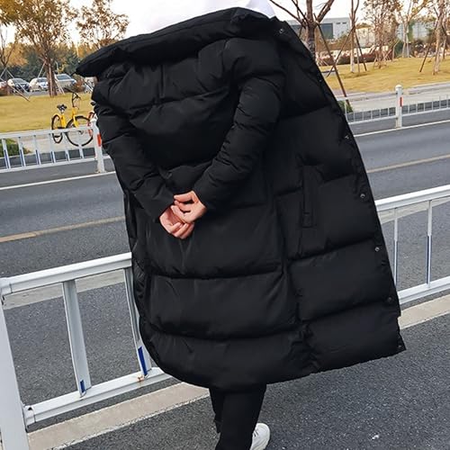 Men's Long Winter Puffer Down Coat Classic Length Quilted Down Jacket Full Zipper Lapel Thicken Puffer Trench3