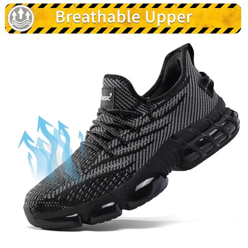 Steel Toe Shoes for Men Women Comfortable Lightweight Safety Sneakers Non Slip Work Shoes Puncture Proof Composite Toe Sneakers for Construction4