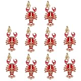 COGCHARGER 10 piezas Mini Hummer Charms Charms Colgantes para Pulseras Dulces Colgante Marino Latón Esmalte 18 K Chapado en Oro Joyería Pulsera Collar Pendientes Accesorios DIY